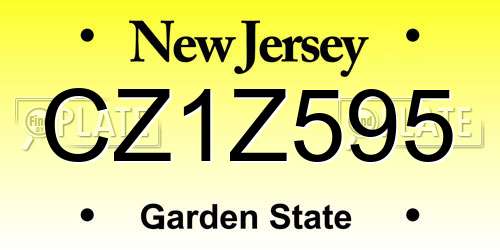 CZ1Z595 New Jersey License Plate