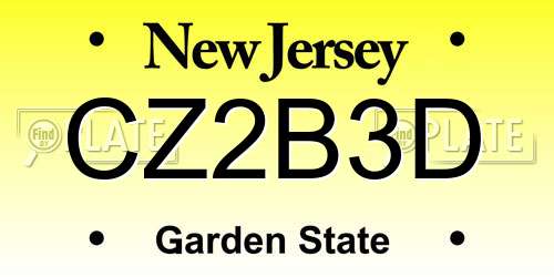 CZ2B3D New Jersey License Plate