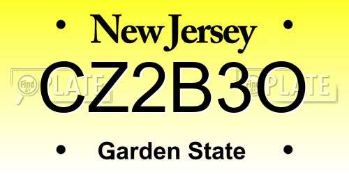 CZ2B3O New Jersey License Plate