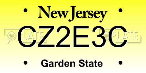 CZ2E3C New Jersey License Plate