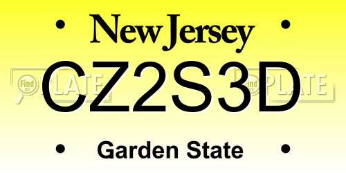 CZ2S3D New Jersey License Plate