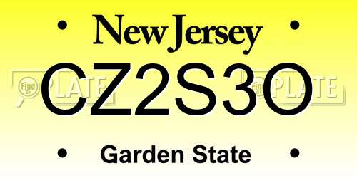 CZ2S3O New Jersey License Plate