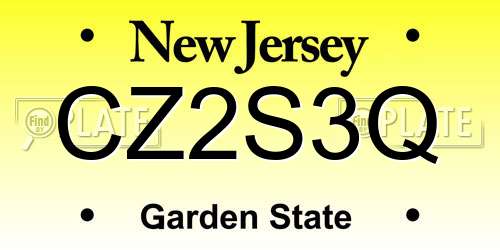 CZ2S3Q New Jersey License Plate