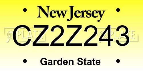 CZ2Z243 New Jersey License Plate