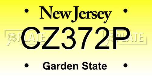 CZ372P New Jersey License Plate