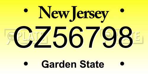 CZ56798 New Jersey License Plate