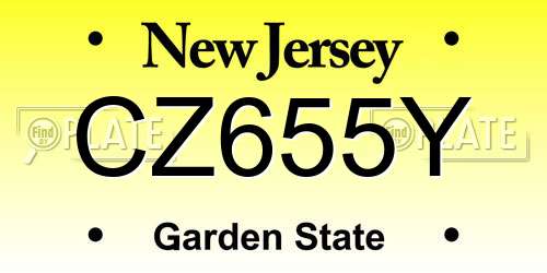 CZ655Y New Jersey License Plate