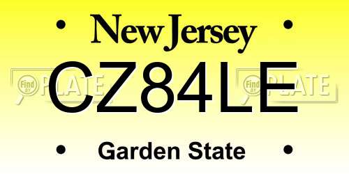 CZ84LE New Jersey License Plate