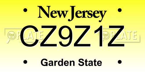 CZ9Z1Z New Jersey License Plate