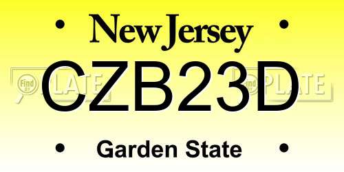 CZB23D New Jersey License Plate