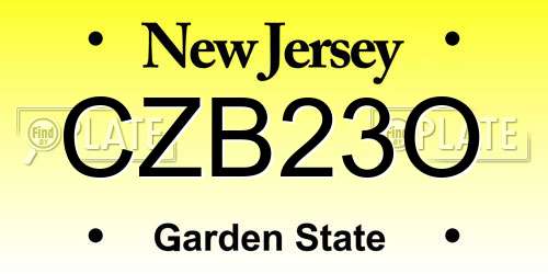 CZB23O New Jersey License Plate