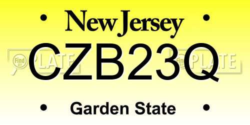 CZB23Q New Jersey License Plate