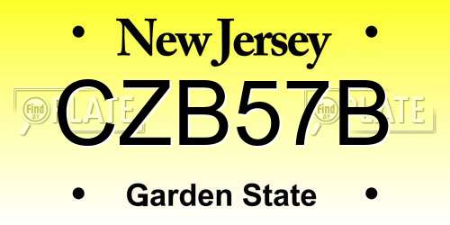CZB57B New Jersey License Plate