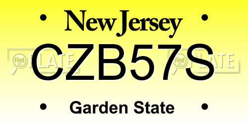 CZB57S New Jersey License Plate