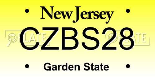 CZBS28 New Jersey License Plate