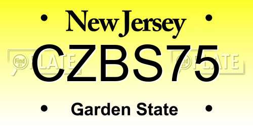 CZBS75 New Jersey License Plate