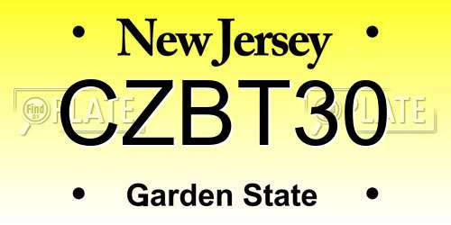 CZBT30 New Jersey License Plate
