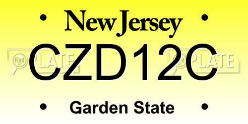 CZD12C New Jersey License Plate