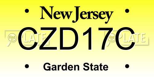 CZD17C New Jersey License Plate