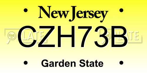 CZH73B New Jersey License Plate