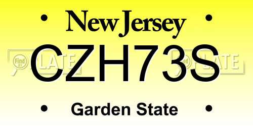 CZH73S New Jersey License Plate