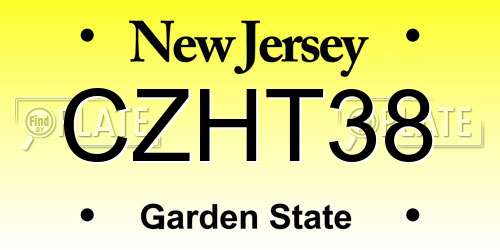 CZHT38 New Jersey License Plate