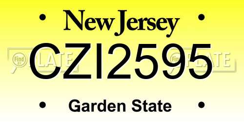 CZI2595 New Jersey License Plate