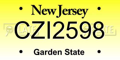 CZI2598 New Jersey License Plate