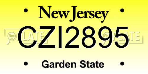 CZI2895 New Jersey License Plate