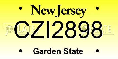 CZI2898 New Jersey License Plate