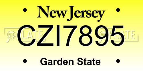 CZI7895 New Jersey License Plate