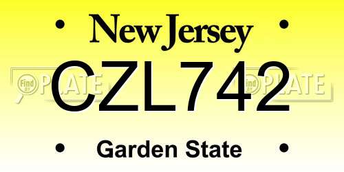 CZL742 New Jersey License Plate