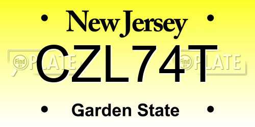CZL74T New Jersey License Plate