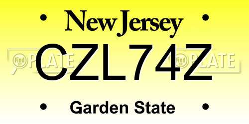 CZL74Z New Jersey License Plate
