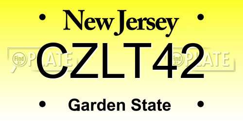 CZLT42 New Jersey License Plate