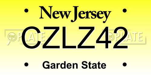 CZLZ42 New Jersey License Plate