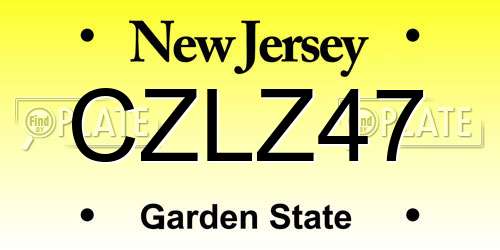 CZLZ47 New Jersey License Plate