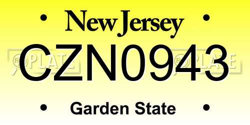CZN0943 New Jersey License Plate