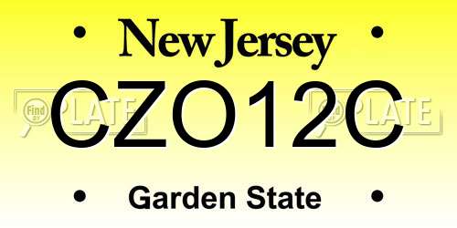 CZO12C New Jersey License Plate