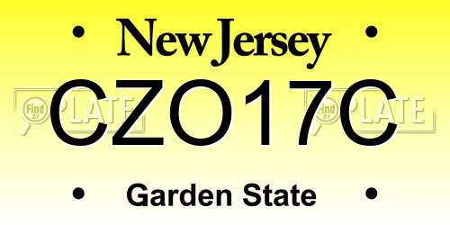 CZO17C New Jersey License Plate