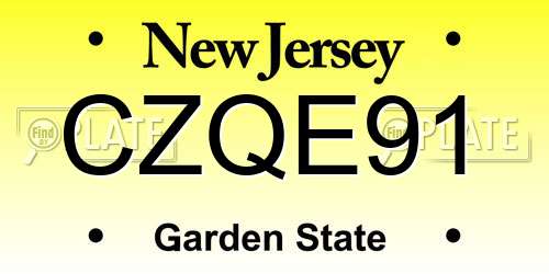 CZQE91 New Jersey License Plate
