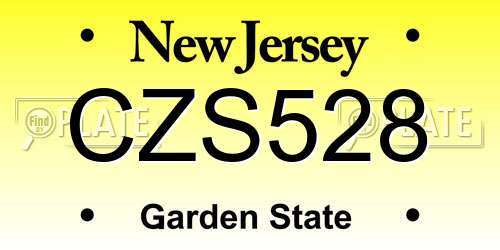 CZS528 New Jersey License Plate