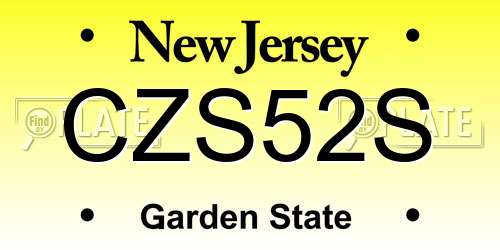 CZS52S New Jersey License Plate