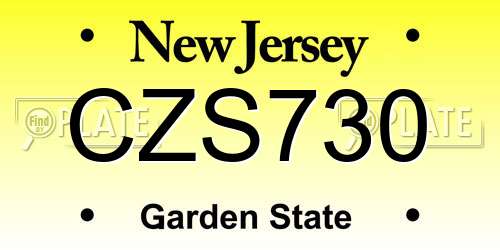 CZS730 New Jersey License Plate