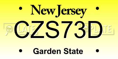 CZS73D New Jersey License Plate