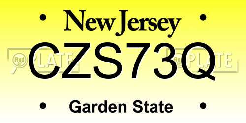 CZS73Q New Jersey License Plate