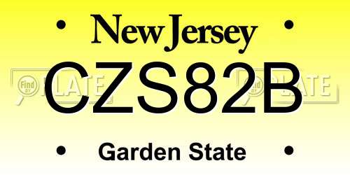 CZS82B New Jersey License Plate