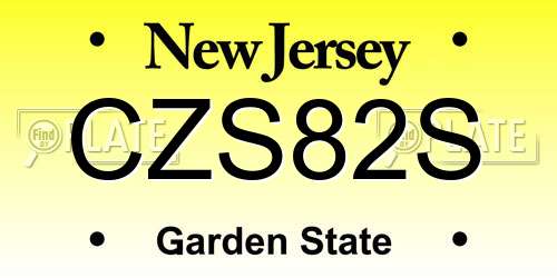 CZS82S New Jersey License Plate