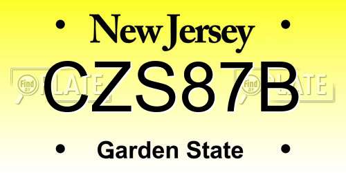 CZS87B New Jersey License Plate