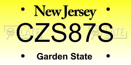 CZS87S New Jersey License Plate